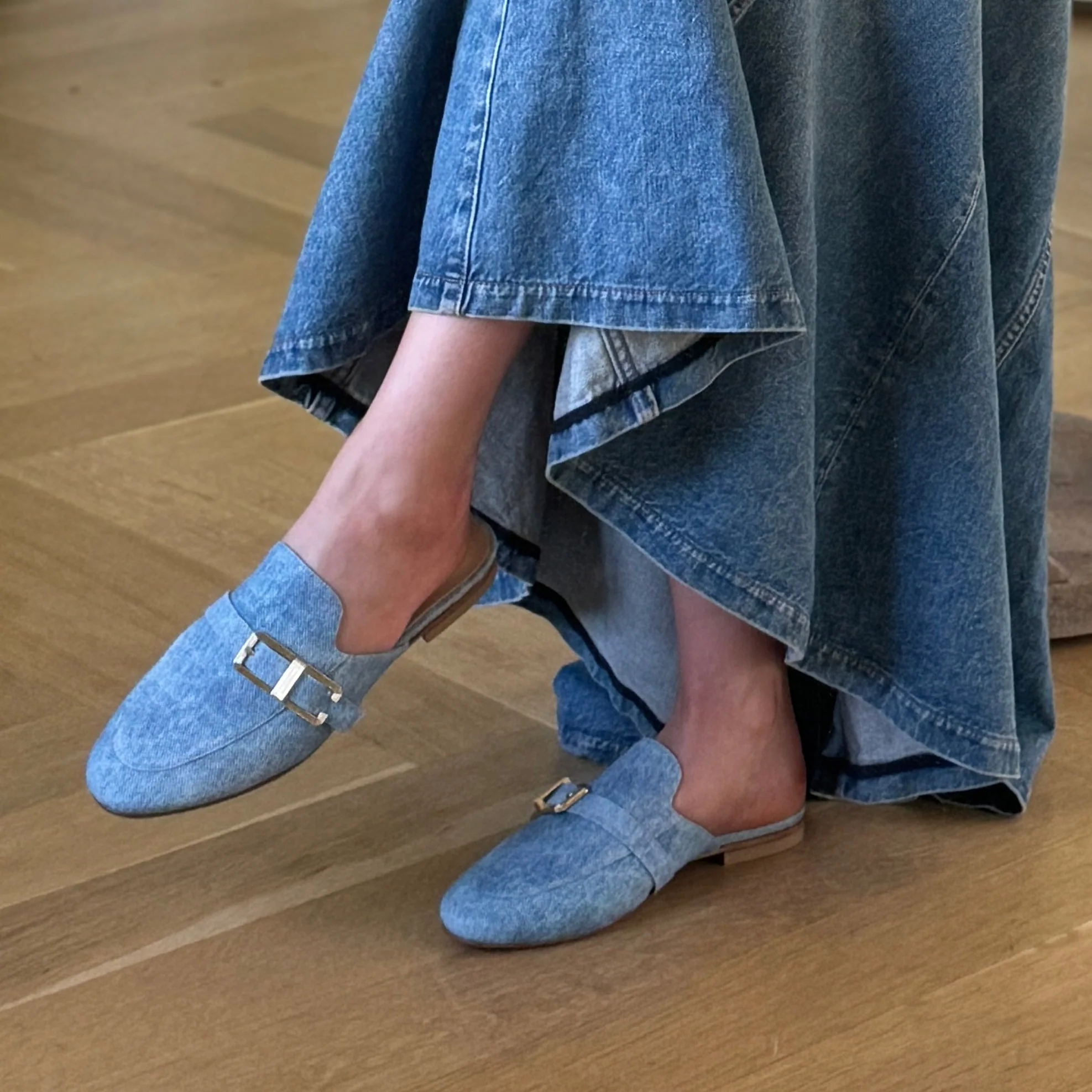 Alba Buckle - Denim Print - Image 2