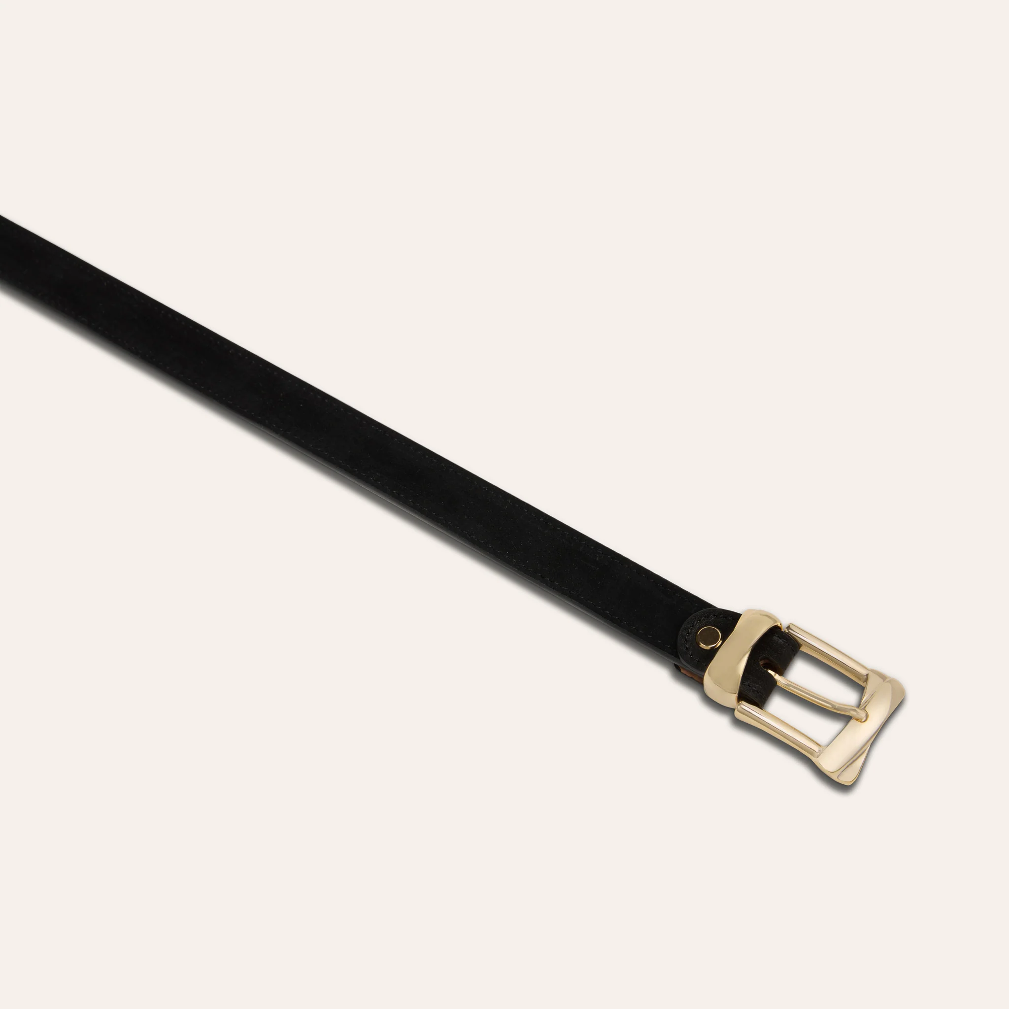 Belt - Gold Buckle Twist Black Suede - Image 3