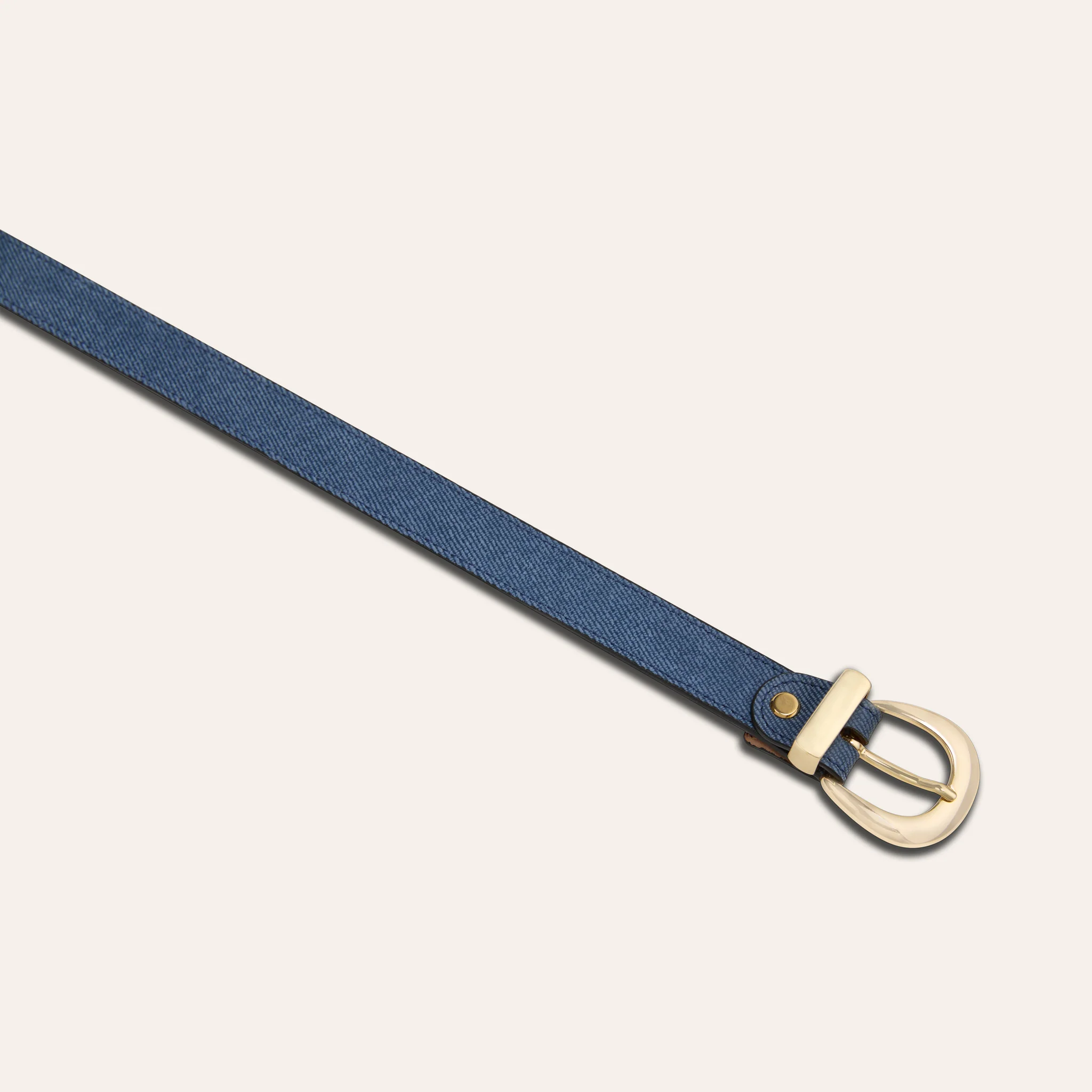 Belt - Gold Buckle Dark Denim - Image 2