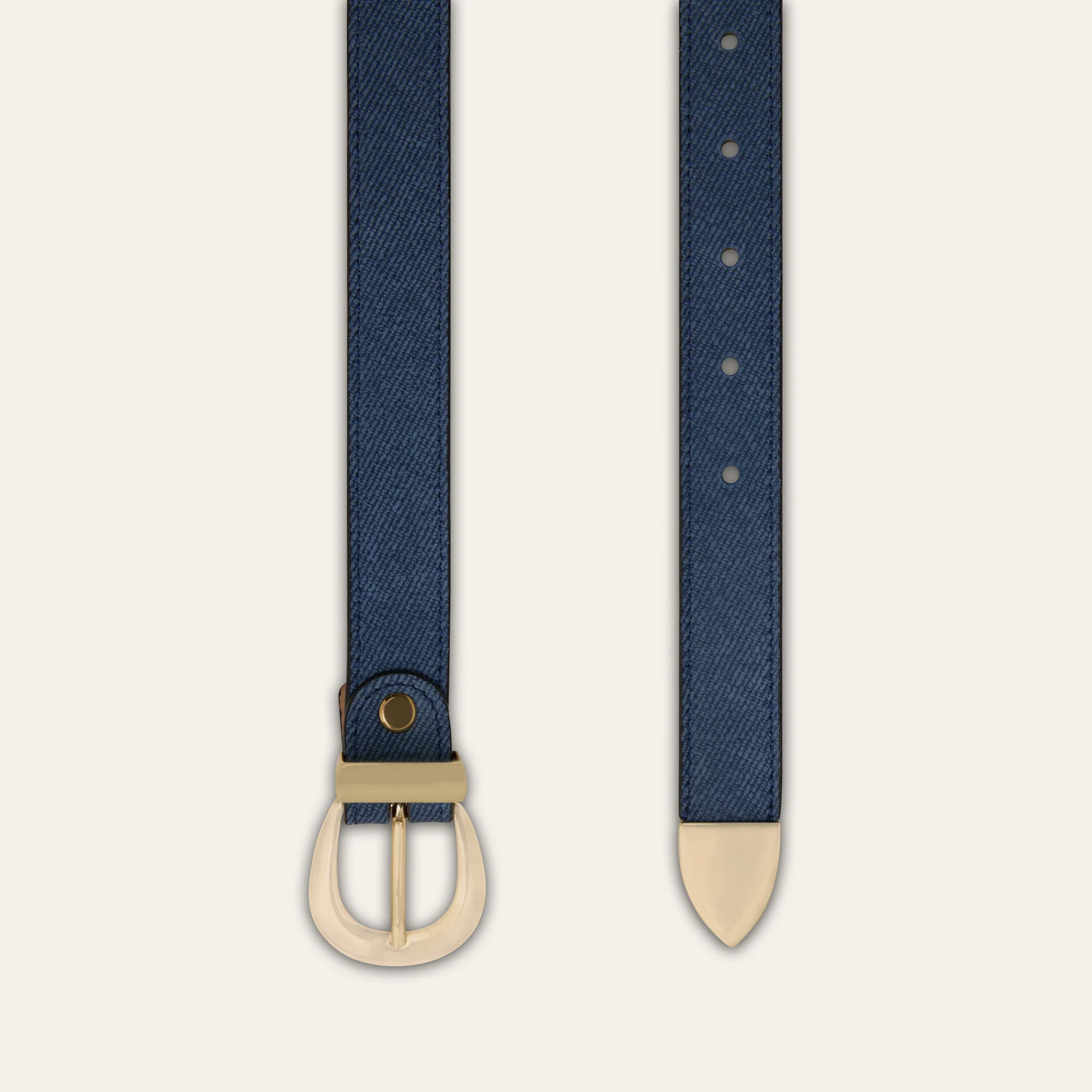 Belt - Gold Buckle Dark Denim - Image 3