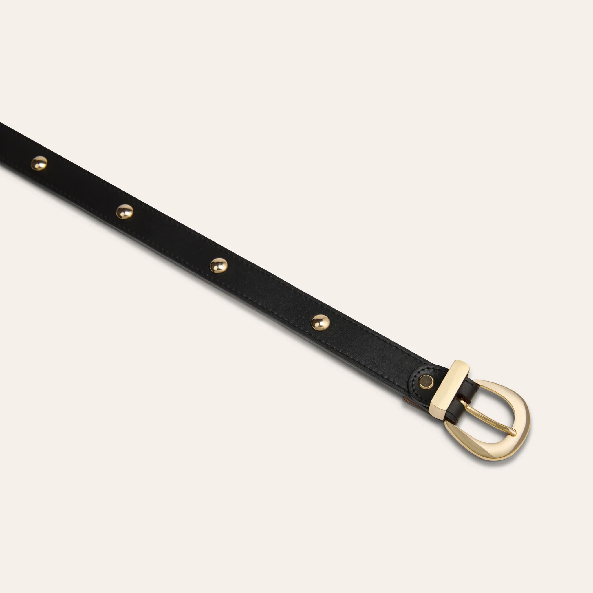 Belt - Gold Buckle Studded Black - Image 3