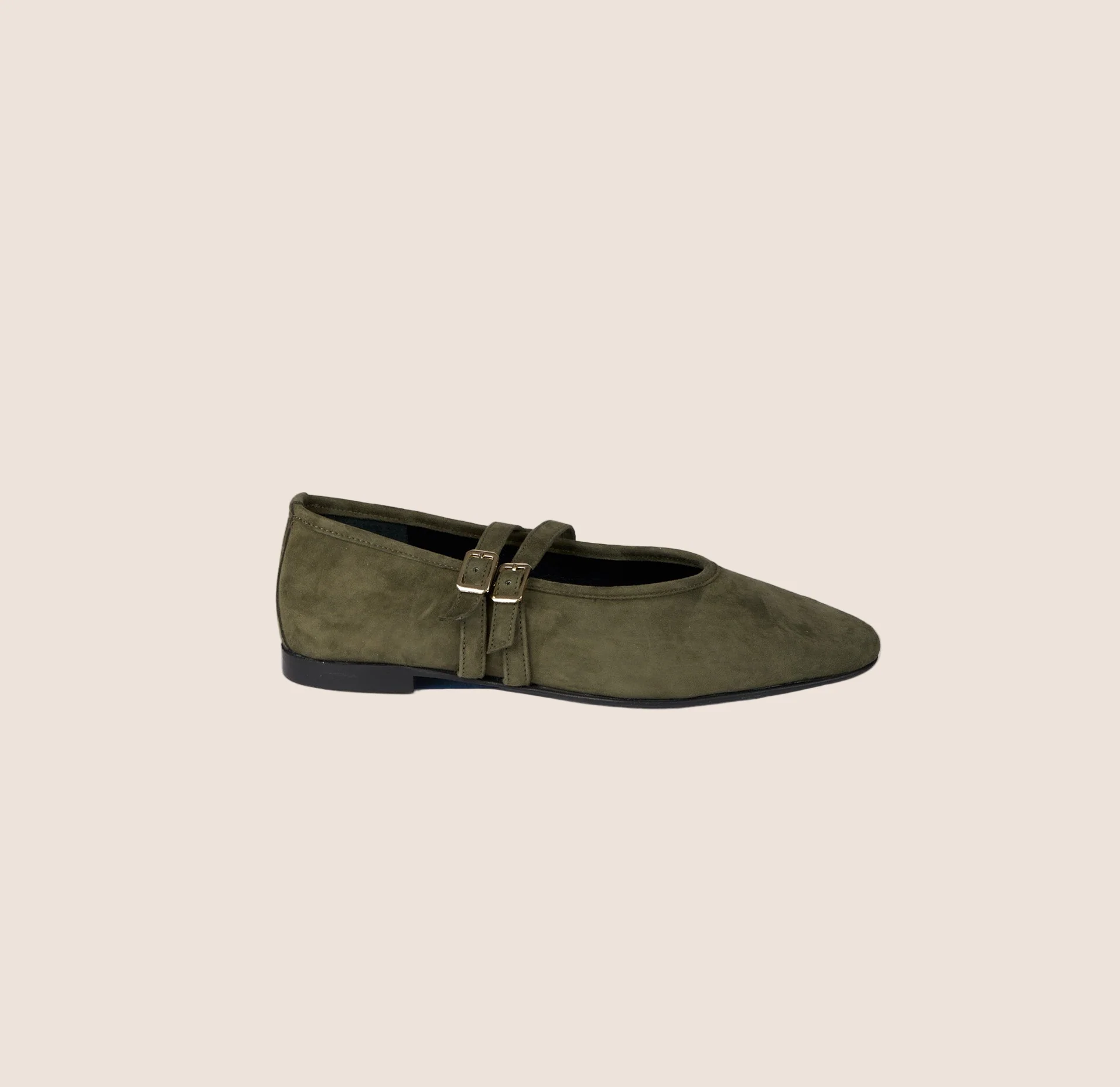 Cori 2 Buckle - Army Green Suede - Image 3