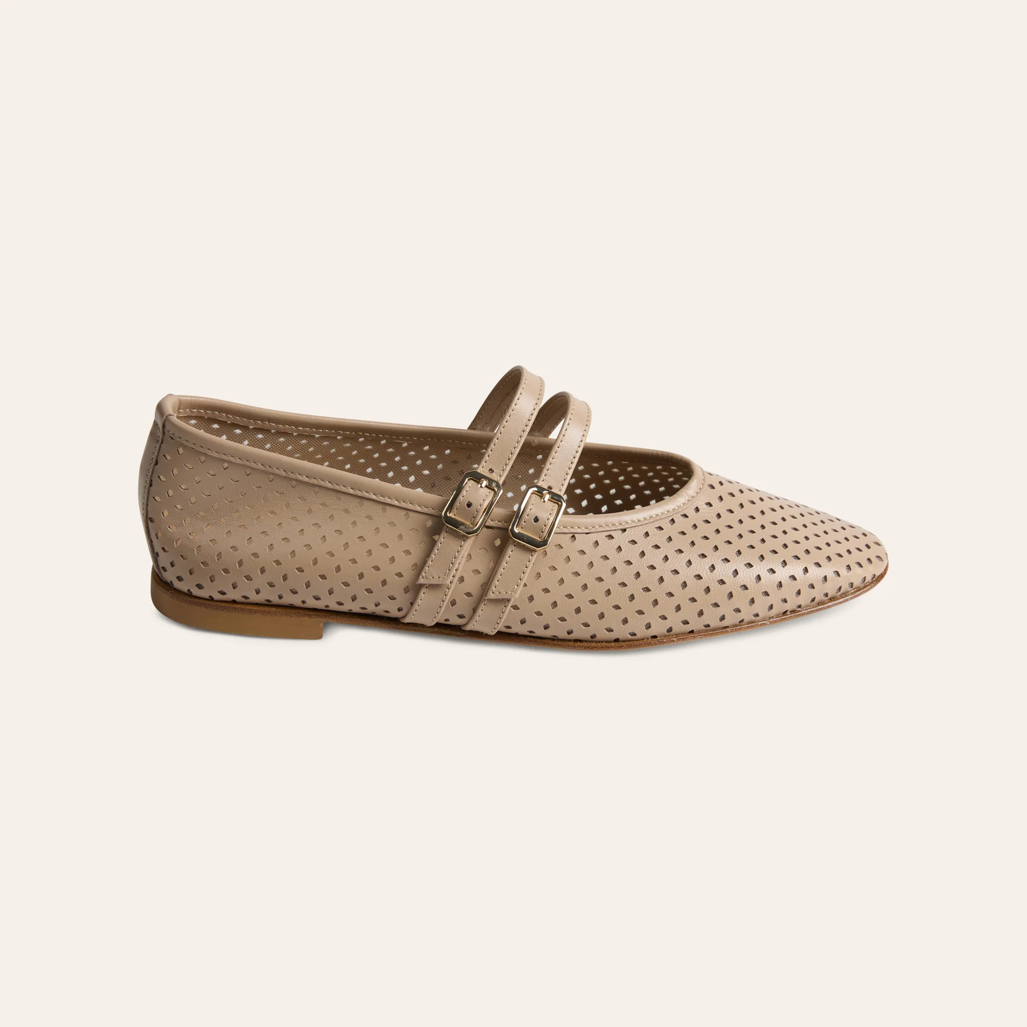 Cori 2 Buckle - Perforated Beige - Image 3