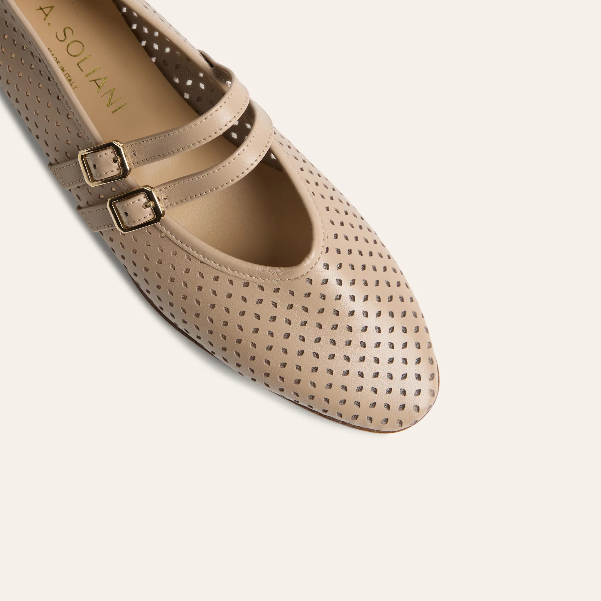 Cori 2 Buckle - Perforated Beige - Image 6