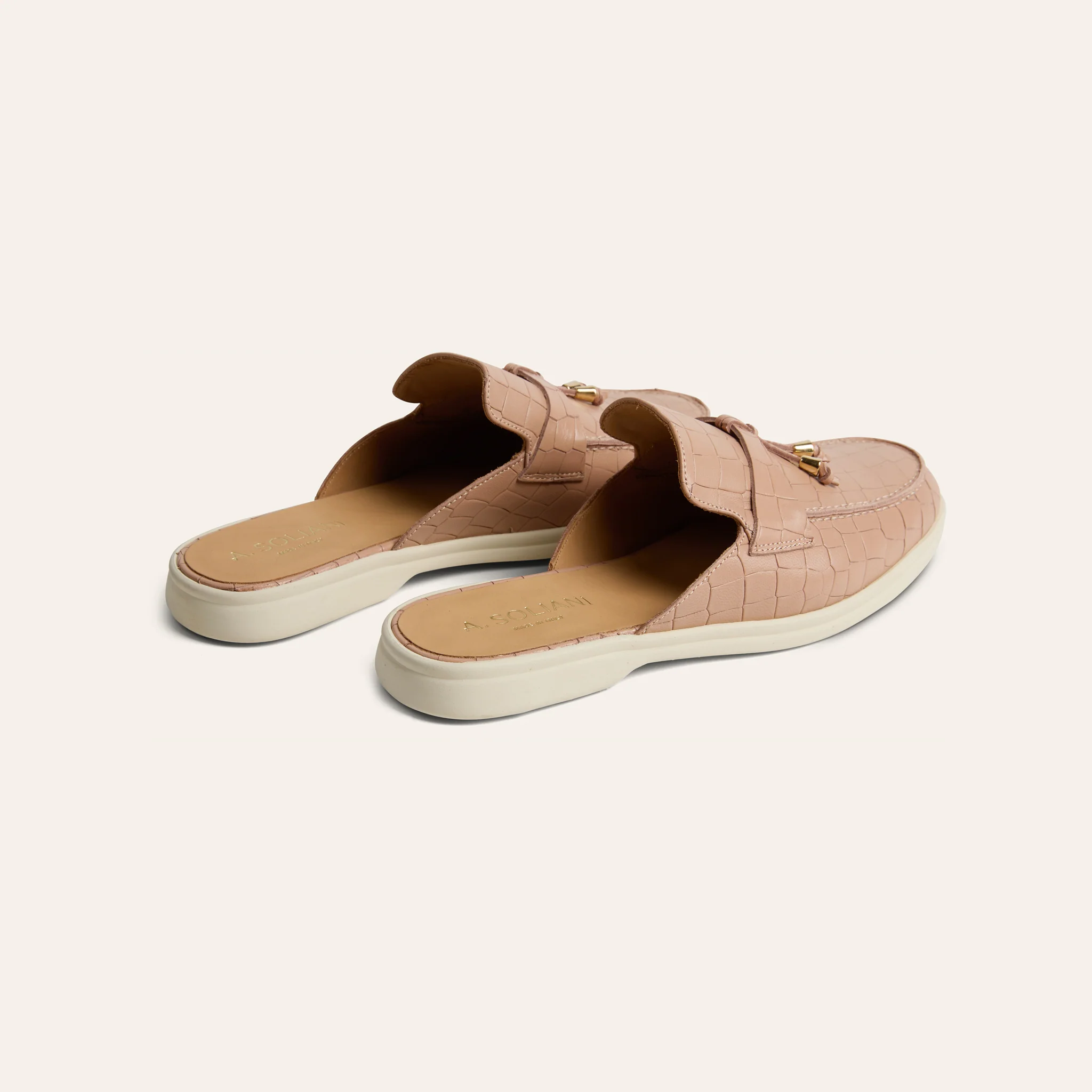 Lisa Slide Sneaker Tassels - Nude Croc - Image 4