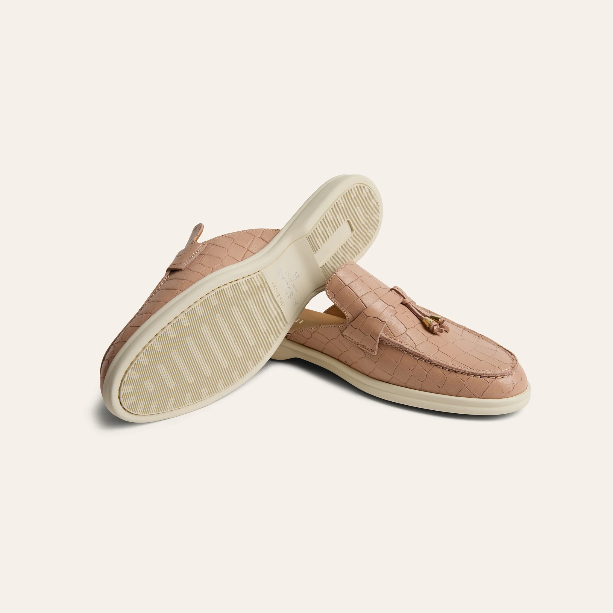 Lisa Slide Sneaker Tassels - Nude Croc - Image 5
