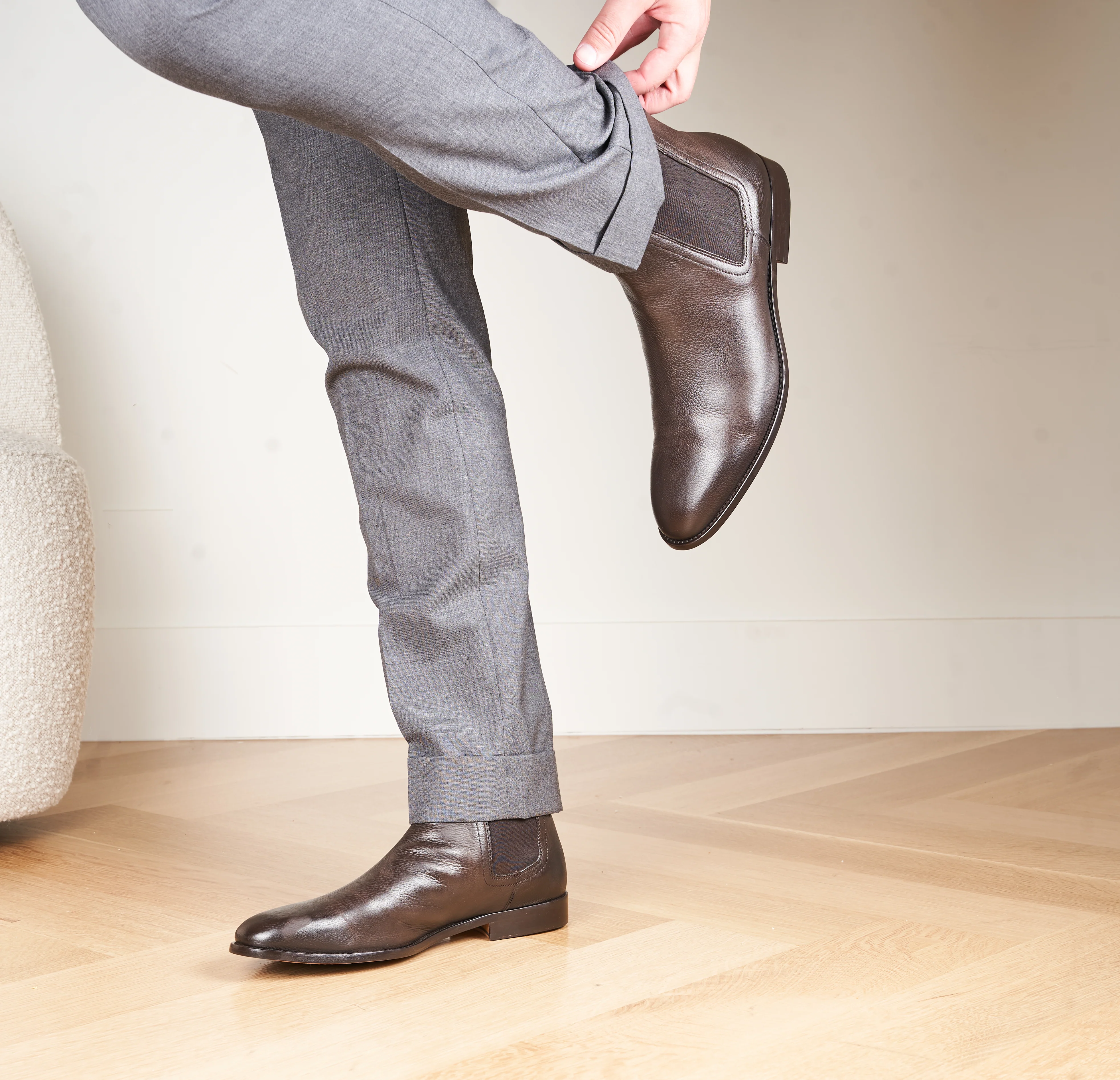 Lori - Men's Chelsea Boot Chocolate Leather - Image 3