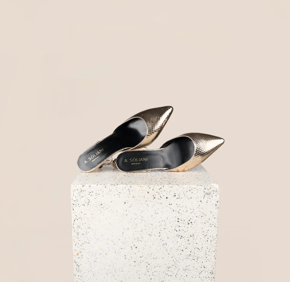 Mola - Gold Snake Kitten Heels - Image 3