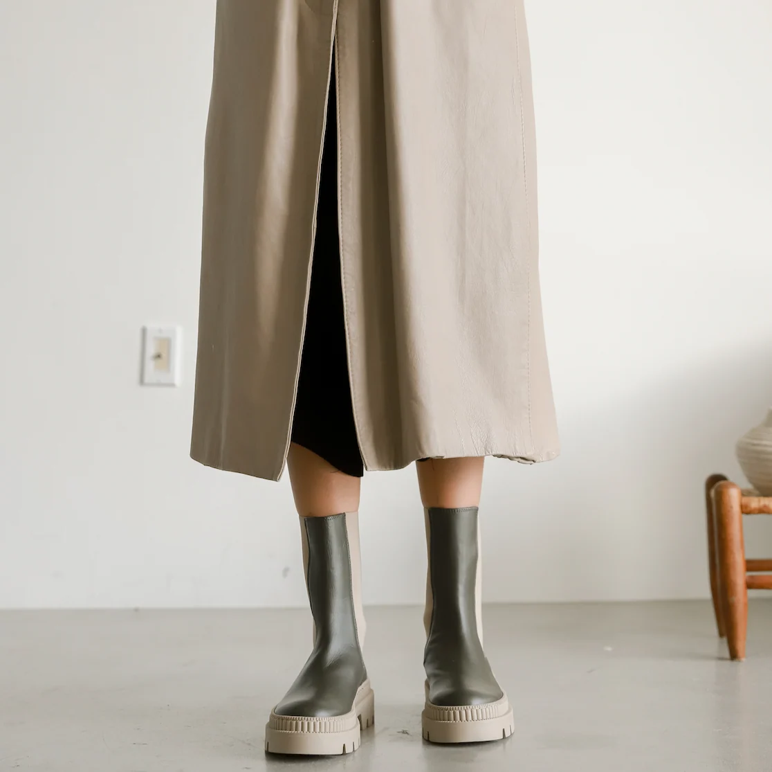 Monza Tall - Olive Calf Leather/Sand - Image 3