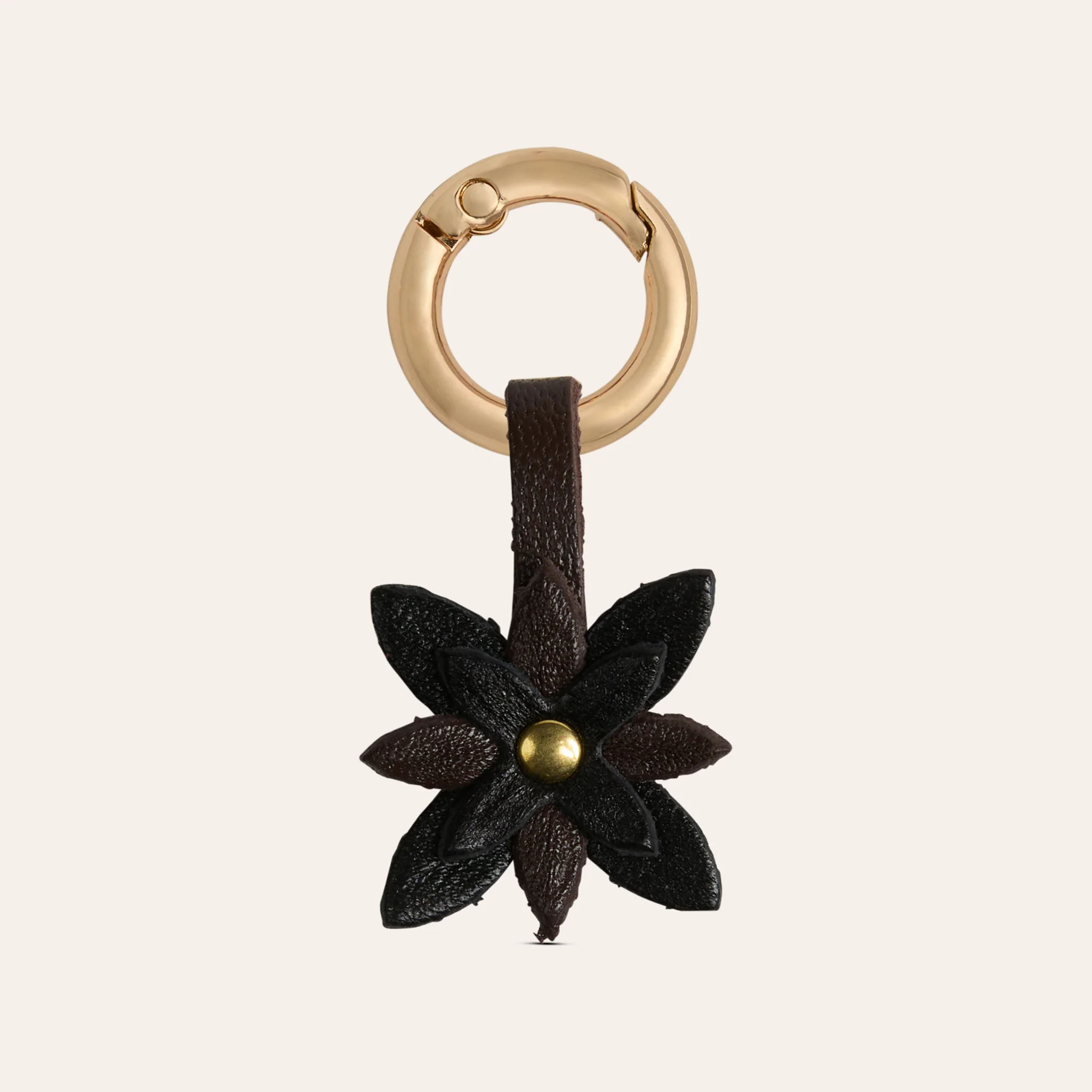 Star Shoe Charm - Chocolate/Black Leather